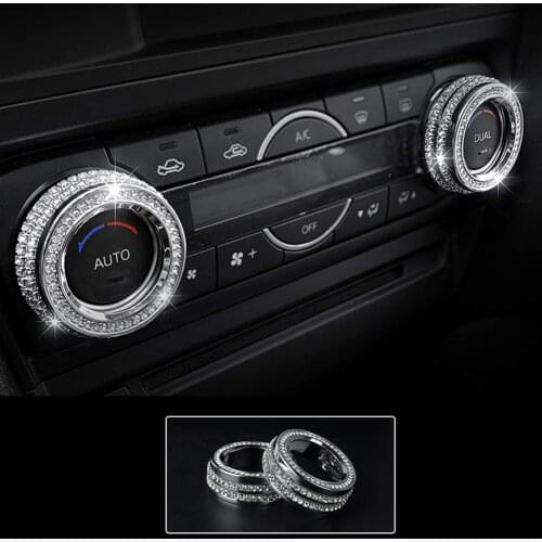 Climate Control AC Button Bling Crystal Shiny Accessory Interior Cover Compatible for Mazda