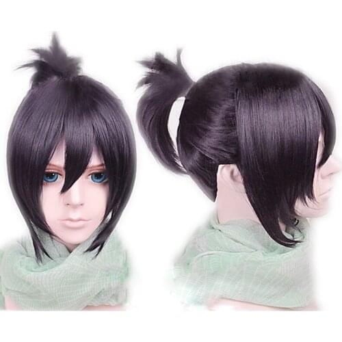 Anime Noragami yato Short Dark Purple Braided Cosplay Hair Heat Resistant Costume Wigs + Free Wig Cap
