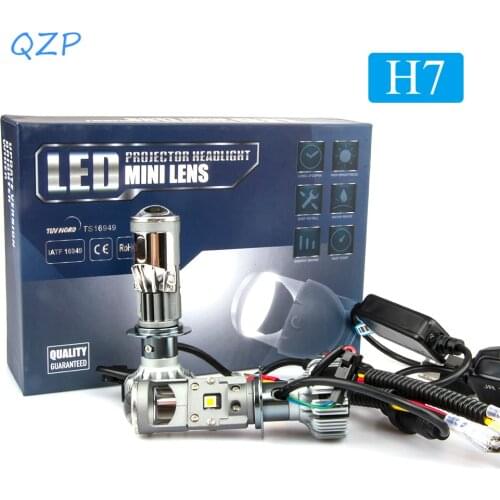 QZP H7 Mini bi led Projector lens H4 Led High Low Beam Lamps 12000LM Car Headlight Bulbs Conversion Kit Cut Line Headlight