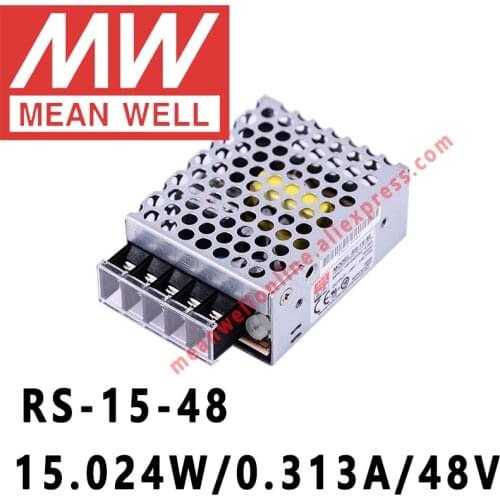 Mean Well RS-15-48 AC/DC 15.024W/0.313A/48V Single Output Switching Power Supply meanwell online store