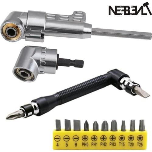 Dual Head L-shaped Mini Socket Wrench 105 degrees 1/4" Extension Hex Drill Bit Key Utility Tool And Screwdriver Bit Drill Set
