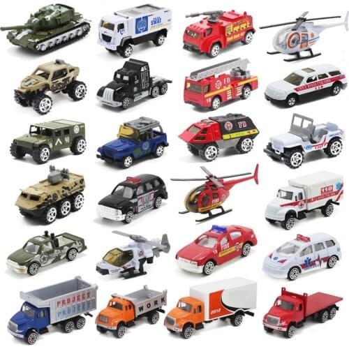 5pcs/lot 1:64 Alloy Model Car City Fire Engine Suit Army Toy Car for Children