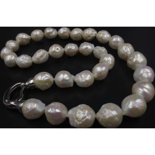 Natural WHITE 11-14mm FURROW Kasumi pearl necklace