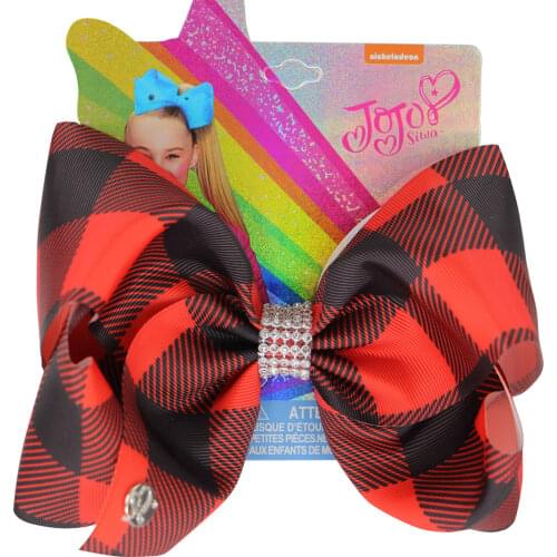 New 8 Inch Hair Bow Holiday Print Ribbon For Girls With Clips Bowknot Custom Made Handmade Accessores