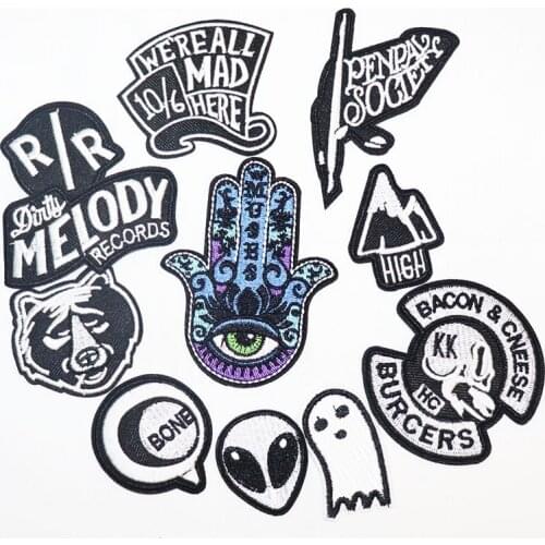 Hand of Fatima Embroidery Patches for Clothing Iron On Patches DIY Applique Stripes Ironing Stickers Badges Sewing Fabrics Patch