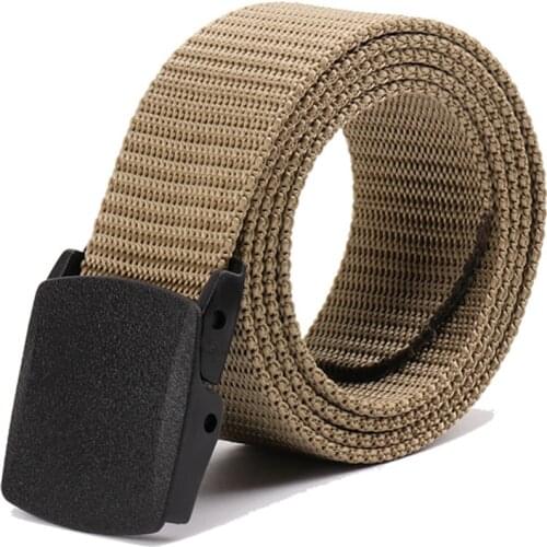 Vintage Men Female Belts Military Nylon Adjustable Belt Men Outdoor Travel Tactical Waist Belt with Plastic Buckle for Pants