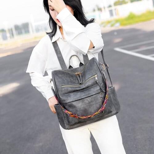 School Bags for Teenager Girls Bagpack Fashion Women Backpack High Quality Leather Backpack Multifunction Designer Shoulder Bags