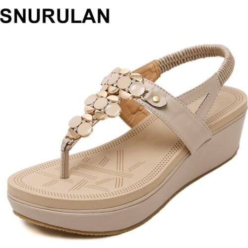 SNURULAN womens sandals; New Summer Sandals; Color is black, beige; two colors; Bohemian sock sandals; Muffin femlae