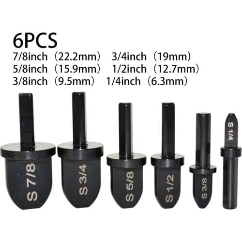 6pcs Tube Expander Air Conditioner Copper Pipe Expanding Tool Swaging Tool For Drill Bit Set With 1/4" 3/8" 1/2" 5/8" 3/4" 7/8"