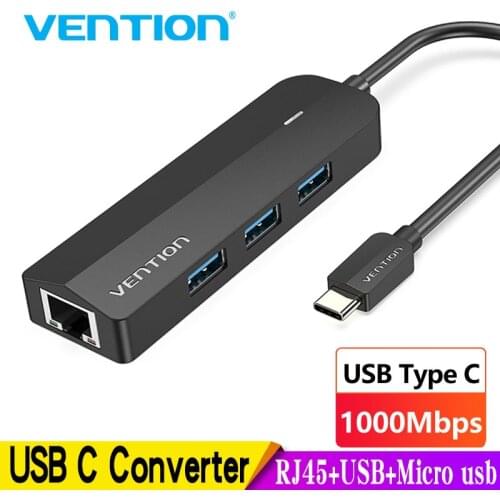Vention USB C Ethernet Adapter USB Type C to USB 3.0 2.0 RJ45 Lan Adapter for MacBook iPad Pro Type C Network Card USB C Etherne