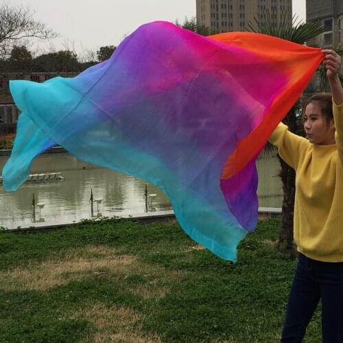 Newest 5 colors Belly Dancing 100% pure real Silk Veil sexy dance silk Veils 250x114cm woman dancers hot-selling