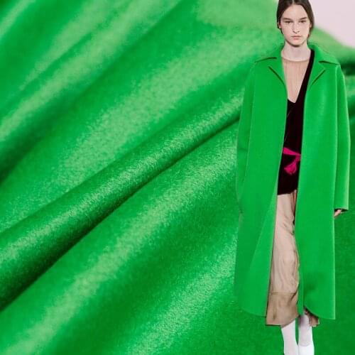 Bright Green High Gloss Quality Overcoating Cashmere Wool Fabrics Materials Winter Women Overcoat Cloth Freeshipping