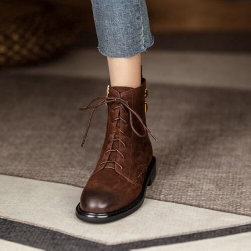 New Fall Shoes Women Round Toe Womens Designer Boots Solid Casual Shoes for Women Low Heel Black Boots 2021 Winter Shoes Women