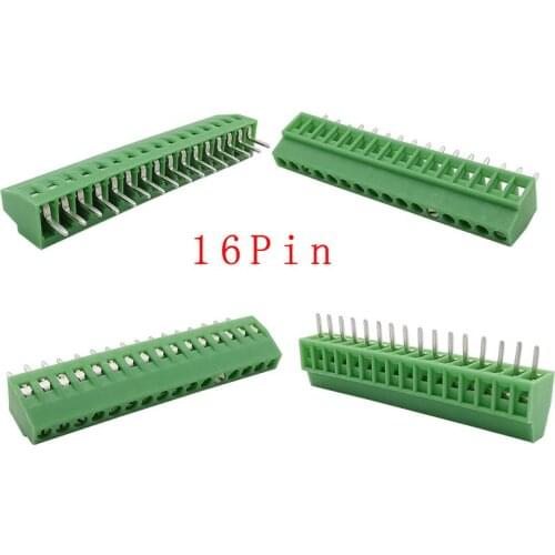 10/5Pcs KF128 2.54mm/0.1" Pitch 16Pin PCB Screw Terminal Blocks Connector kf128 2.54 16Pin150V 6A for 26-18AWG Cable