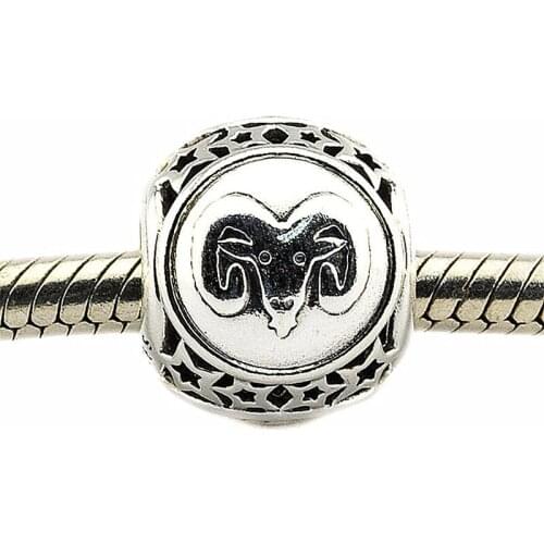 12 Star Sign Aries Charm 925 Sterling Silver Beads for Jewelry Making DIY for Women Men Gift Fit Charms Bracelet Necklaces 02415