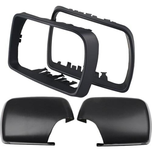 2 Pair Car Left Right Rear View Side Mirror Cover for Bmw X5 E53 3.0D/3.0I/4.4I: 1 Pair ABS Door Wing Mirror Cover & 1 Pair Rear