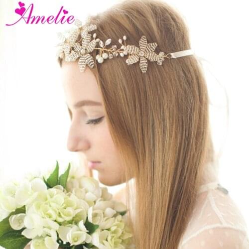 Free Shipping 2pcs Lot Bridal Headbands Beaded Floral Wedding Hair Vine Women Headpiece Prom Communion Dresses Hair Accessories