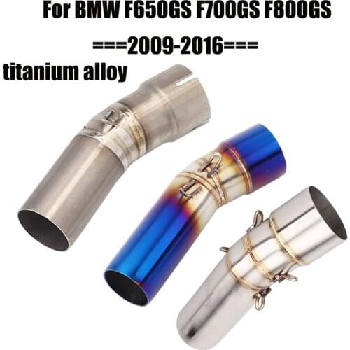Free Shipping for 2009-2016 F650GS F700GS F800GS Exhaust Pipe Motorcycle Titanium Alloy Mid Middle Link Pipe Slip On Middle