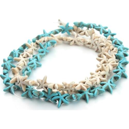 13mm Natural Turquoise Starfish Beads Synthetic Turquoise Loose Beads DIY Jewelry Bracelet Necklace