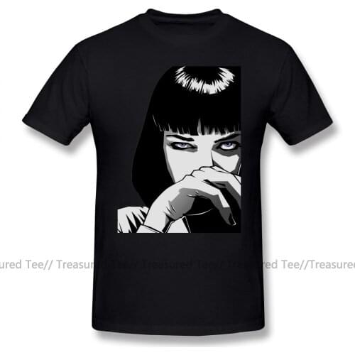 Pulp Fiction T Shirt Pulp Fiction Mia T-Shirt Oversized Streetwear Tee Shirt 100 Cotton Short Sleeve Fun Print Male Tshirt