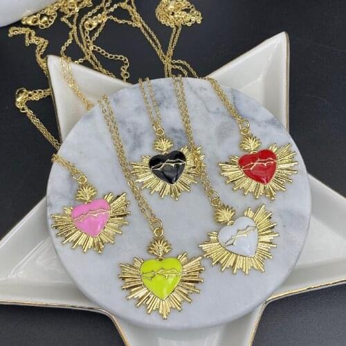 10pcs/lot 18inches Copper Big Hear Pendant Necklace Wholesale Jewelry for Girl