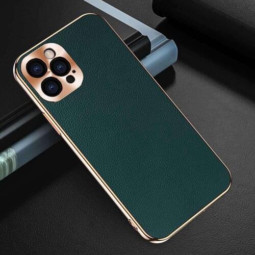 Genuine Leather Case For iPhone 12 Pro MAX 12 Mini Case Luxury Lens Protect Soft Back Cover For Apple iPhone 12Pro 12Mini Case