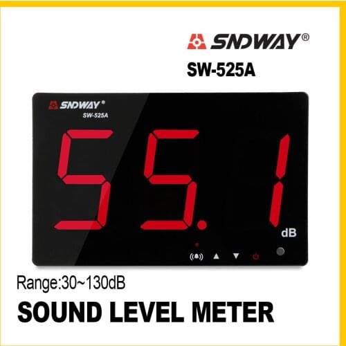 SNDWAY Digital Sound level meter noise db meter measuring large screen 30~130db hanging type Noise Monitoring Testers SW-525A