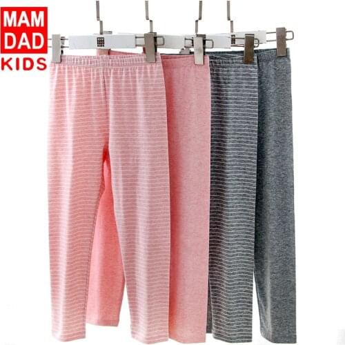 2-pack Childrens Pants 2020 Winter and Autumn New Baby Girls Cotton Soft Trousers 3-9 Years Boy Kids Striped Warm Base Pants