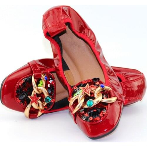 Doershow New Party Elegant Red Possible To Match Wedding Shoes Set African Sandals without Matching Bag Women shoes HLK1-15