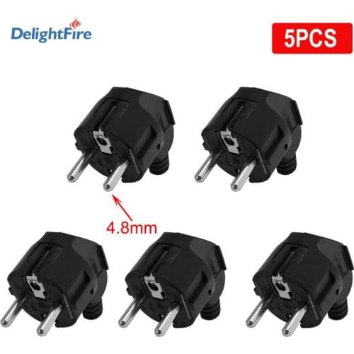 EU 4.8mm AC Electrical Power Rewireable Plug 16A 250V Black/White For Wire Sockets Male Outlets Extension Cord Connector Plug