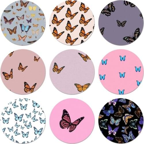 Aesthetic butterfly fashion Icons Pins Badge Decoration Brooches Metal Badges For Backpack Decoration 58mm