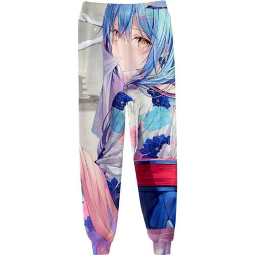 HOLOLIVE VTuber Kawaii Yukihana Lamy 3D Casual Pants Men Fitness Workout Pants Sweatpants Smalls Trousers Jogger Pants