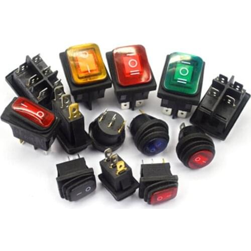 KCD1 KCD2 KCD4 KCD6 On Off 10A 16A 20A 125V 250V AC Heavy Duty DPST Sealed Waterproof Auto Boat Marine Toggle Rocker Switch