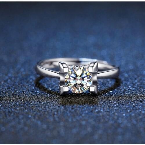 Classic 6*6mm Heart Moissanite Ring Silver rings Boutique gem Adjustable Woman engagement ring Girl Birthday gift Jewelry 2