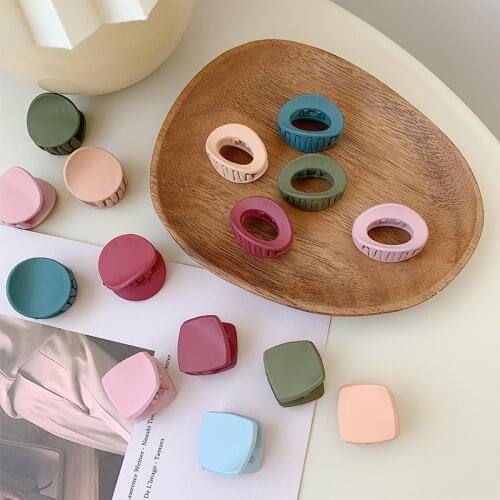 Korean Short Hair Small Hairpin Cute Simple Solid Color Frosted Oval Clip Bangs Clip Small Hair Claws Hair Accessories