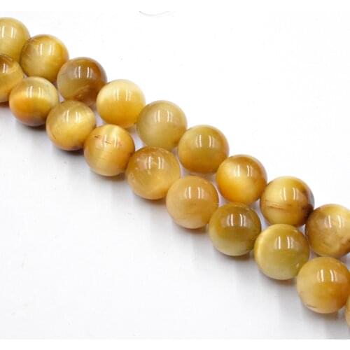 Natural Stone Gold Tiger Eye Round Beads Wholesale Loose Beads for Fashion Jewelry Making Accessories 4-12mm DIY