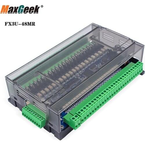 Maxgeek FX3U-48MR Full Function w/ RS485 Clock Shell PLC Controller 24 Input 24 Output High-Speed Counting