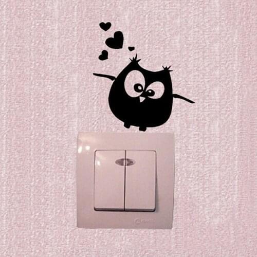 Wall Stickers Owl Birds Branch Heart For Kids Baby Room Vinyl Wall Decal