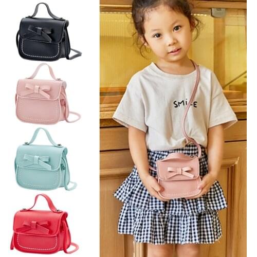 New Fashion Handbag Bowknot Coin Purses Children Baby Girls Messenger Bags Kids Princess School Fresh And Cute Shoulder Bag