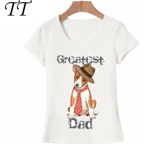 New Arrival Summer Women T-Shirt Basenji Dog Dad Prints T-Shirt Funny Dog Design Female Tops Fashion ladies casual Tee
