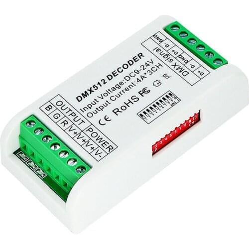 NEW LED Strip Controller 4CH DMX 512 Decoder RGB Controller Console Use Decorated Lighting Home Lights Dimmer DC12V-24V