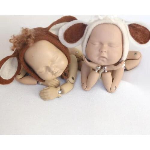 Photography Prop Hat Newborn Lamb Hat Vintage Felted Wool Bonnet Fluff Baby Animal Bonnet Handmade Newborn Photo Prop Cap