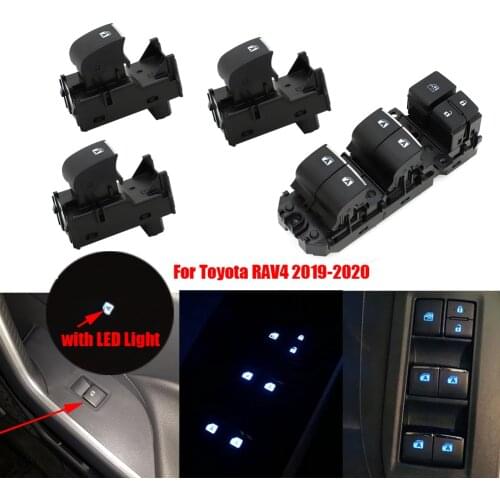 Lighted LED Power Single Window Switch Set for Toyota RAV4 RAV 4 2019 2020 Left Driving Backlight Master Switches