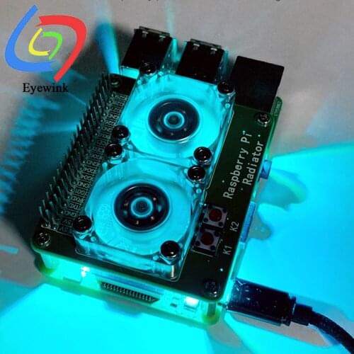 For Raspberry Pi LED Dual Cooling Fan Module GPIO Expansion Board compatible for Raspberry Pi 4 Model B 3B+/3B/4B