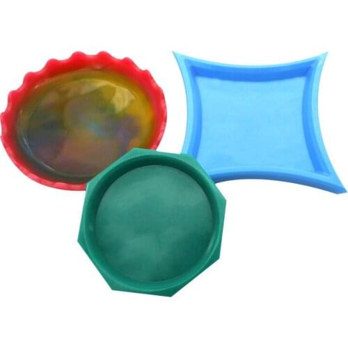 DIY Crystal Epoxy Silicone Mold Irregular Plate Flower-shaped Mirror Storage Box Silicone