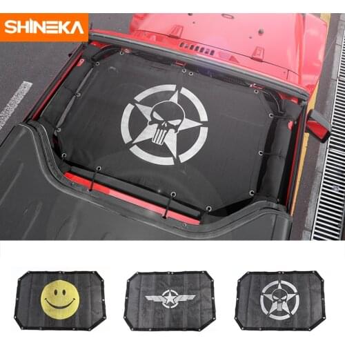 SHINEKA Top Mesh Sunshade Car Cover Roof UV Proof Protection Net for Jeep Wrangler JK 2007-2017 2Doors Car Accessories Styling