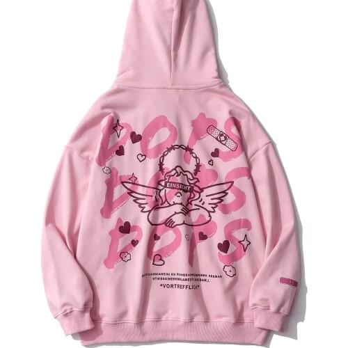 Hip Hop Letters Angel Print Plus Size Hoodies Zip Up Coat Sweatshirt Women 2021 Autumn New Korean Fashion Harajuku Teens Clothes