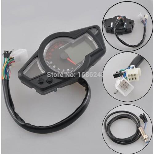 Universal Motorcycle LCD Speedometer Motorcycle Digital Odometer Speedometer Tachometer Fit For 2&4 Cylinders
