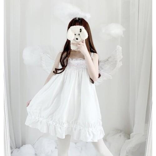 Japanese Sweet Lolita Dress Girls Lovely sweet white nightgown embroidered