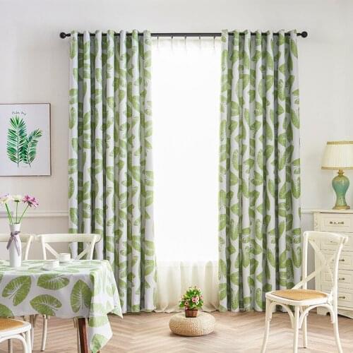 Print Modern Simplicity Leaves Window Curtains Drapes Curtains For Living Room Kitchen Bedroom Home Decor Cortinas